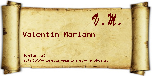 Valentin Mariann névjegykártya